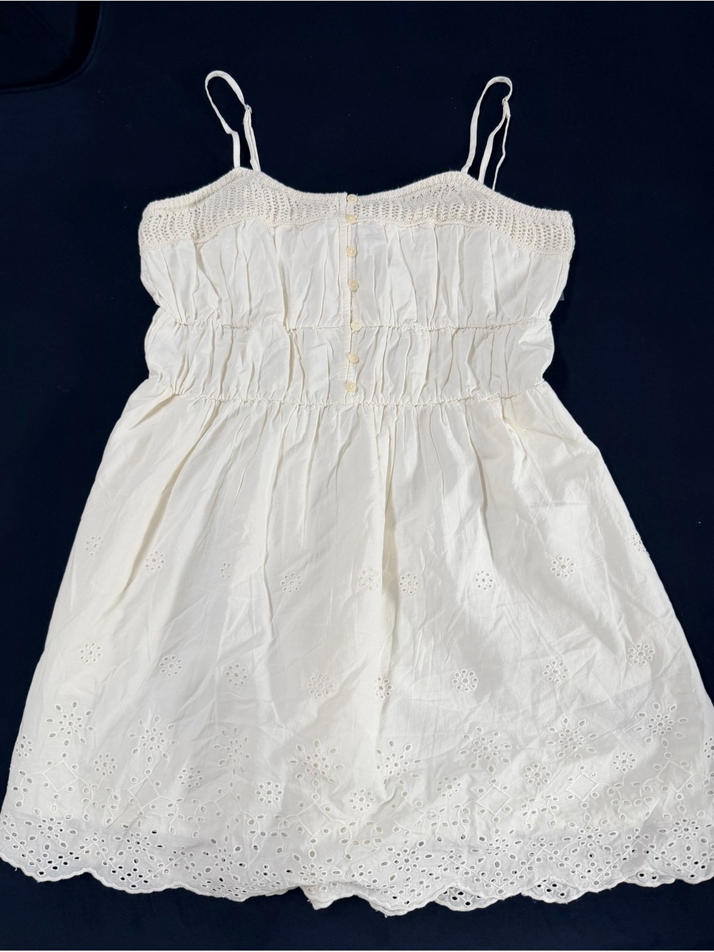 Universal Thread White Eyelet Mini Dress with Crochet Bodice